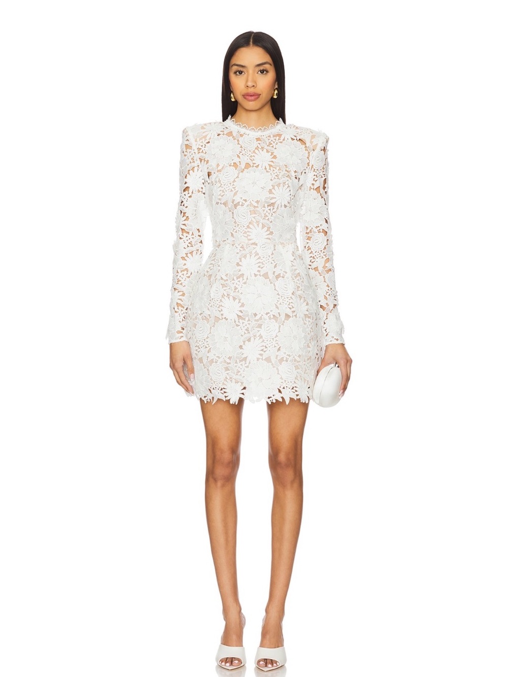 Bronx and Banco Maia Mini Dress in White size Small Floral Lace Dress